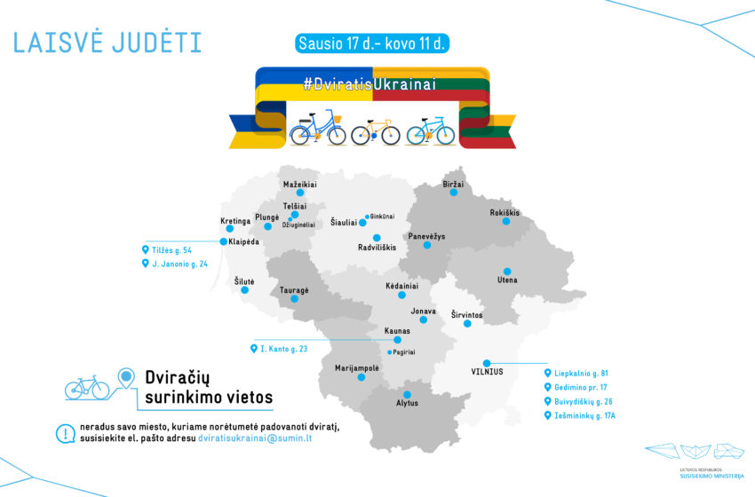  #DviratisUkrainai: Susisiekimo ministerija kviečia dovanoti dviračius ukrainiečiams