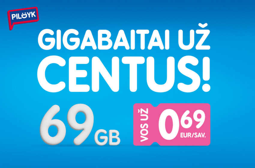  69 GB už 69 ct/sav. – pasinaudok išskirtiniu „Pildyk“ pasiūlymu ir išbandyk eSIM