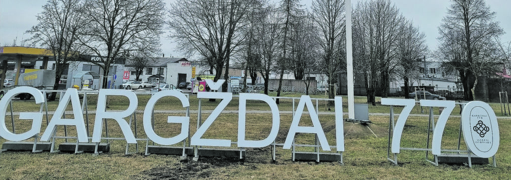 The sign created for the jubilee birthday of the city of Gargžda invites you to be inspired by history