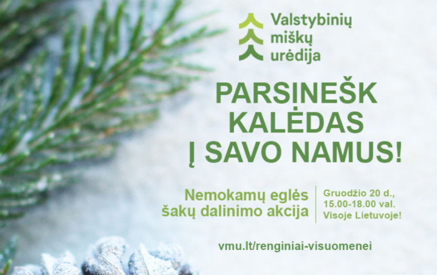  Miškininkai kviečia parsinešti Kalėdas į savo namus – gruodžio 20 d. visoje Lietuvoje vyks nemokamų eglės šakų dalinimo akcija