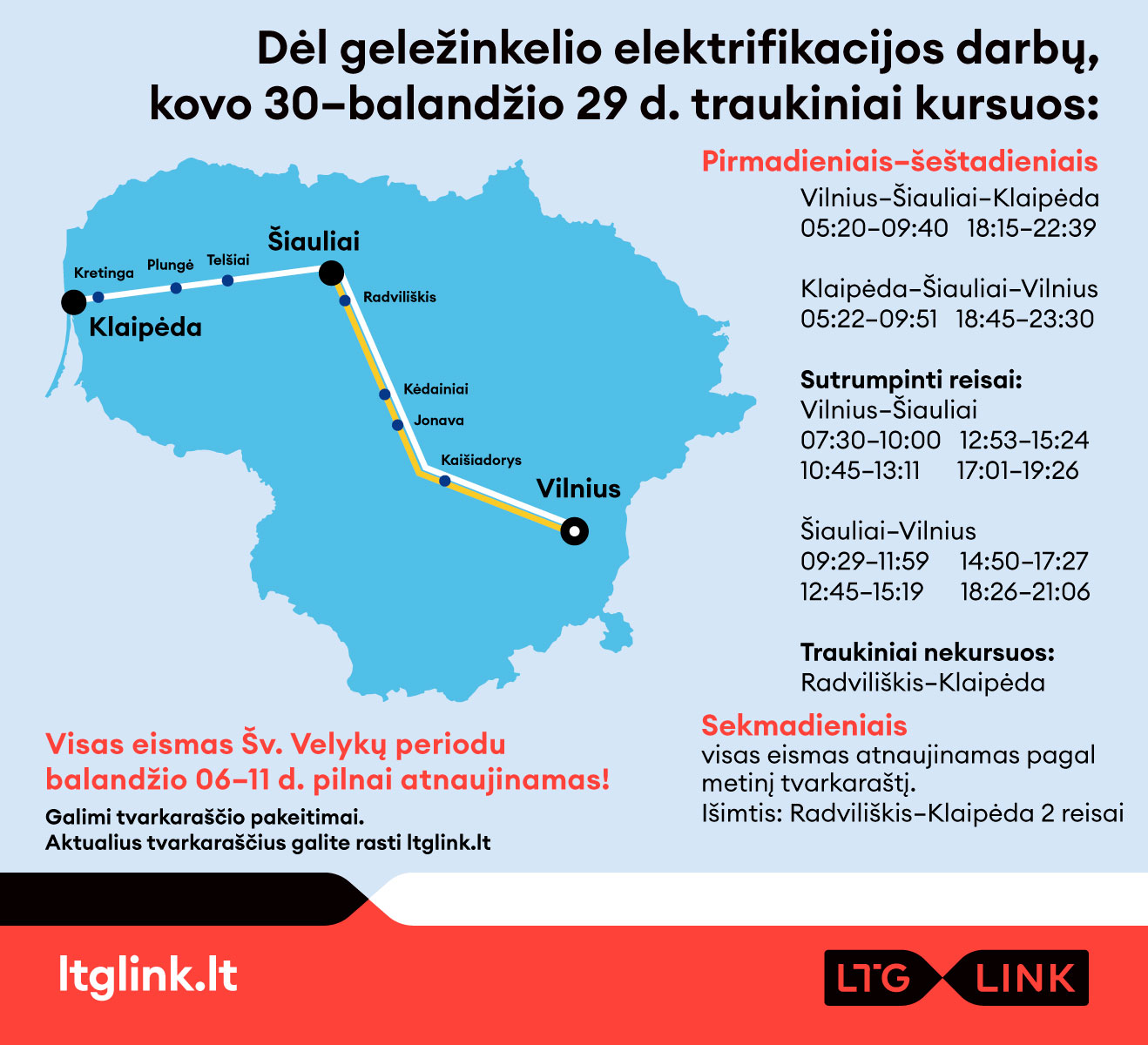 Travel freely: all trains will run during the Easter holiday period – even during electrification