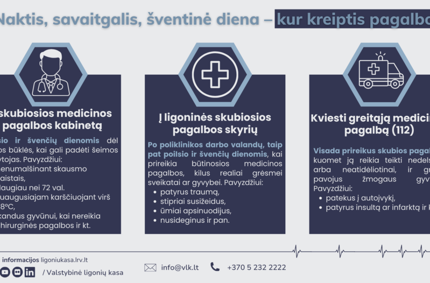  Ar žinote, kur kreiptis nemokamos pagalbos susirgus per šventes?