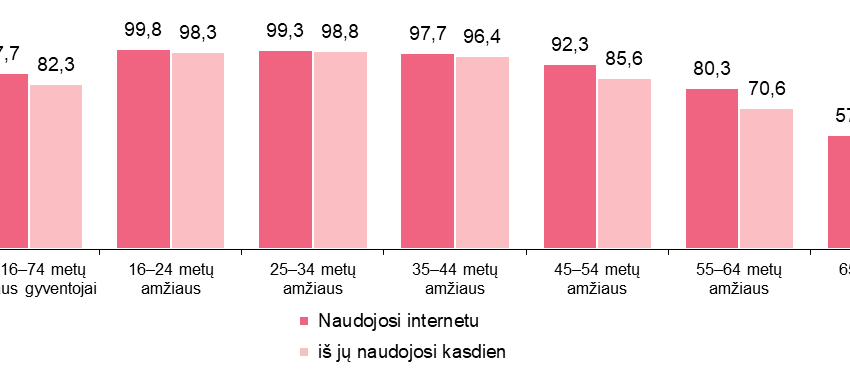  Informacinių technologijų naudojimas namų ūkiuose