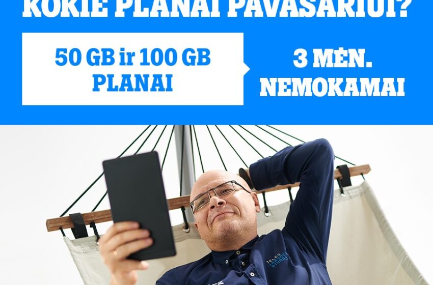  „Tele2“ pavasario pasiūlymas: net tris mėnesius internetu naudokitės nemokamai